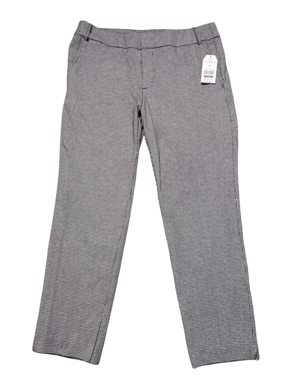 Women's Time and Tru houndstooth skinny trousers with tailored high waist.